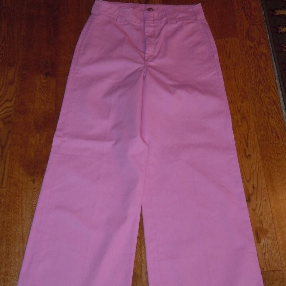 WOMENS DICKIES PINK WIDE LEG PANTS SZ 10 NWOT